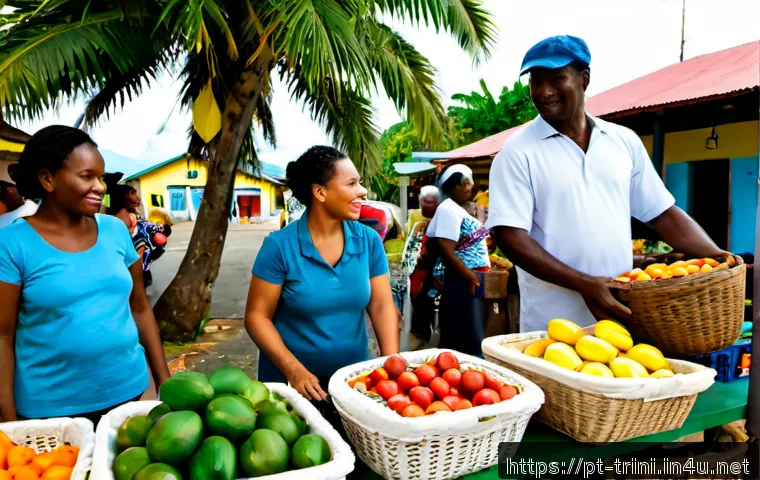 Home 17 트리니다드 토바고의 인구 구성 및 민족 다양성 - Photorealistic community scene in Trinidad and Tobago, a diverse group of Afro-Caribbean, Indo-Carib...